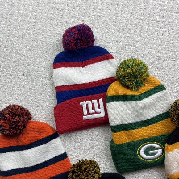Lot x 6 Bud light Beer NFL Football Beanie Hat Toque Sports Collector Team - Picture 3 of 7